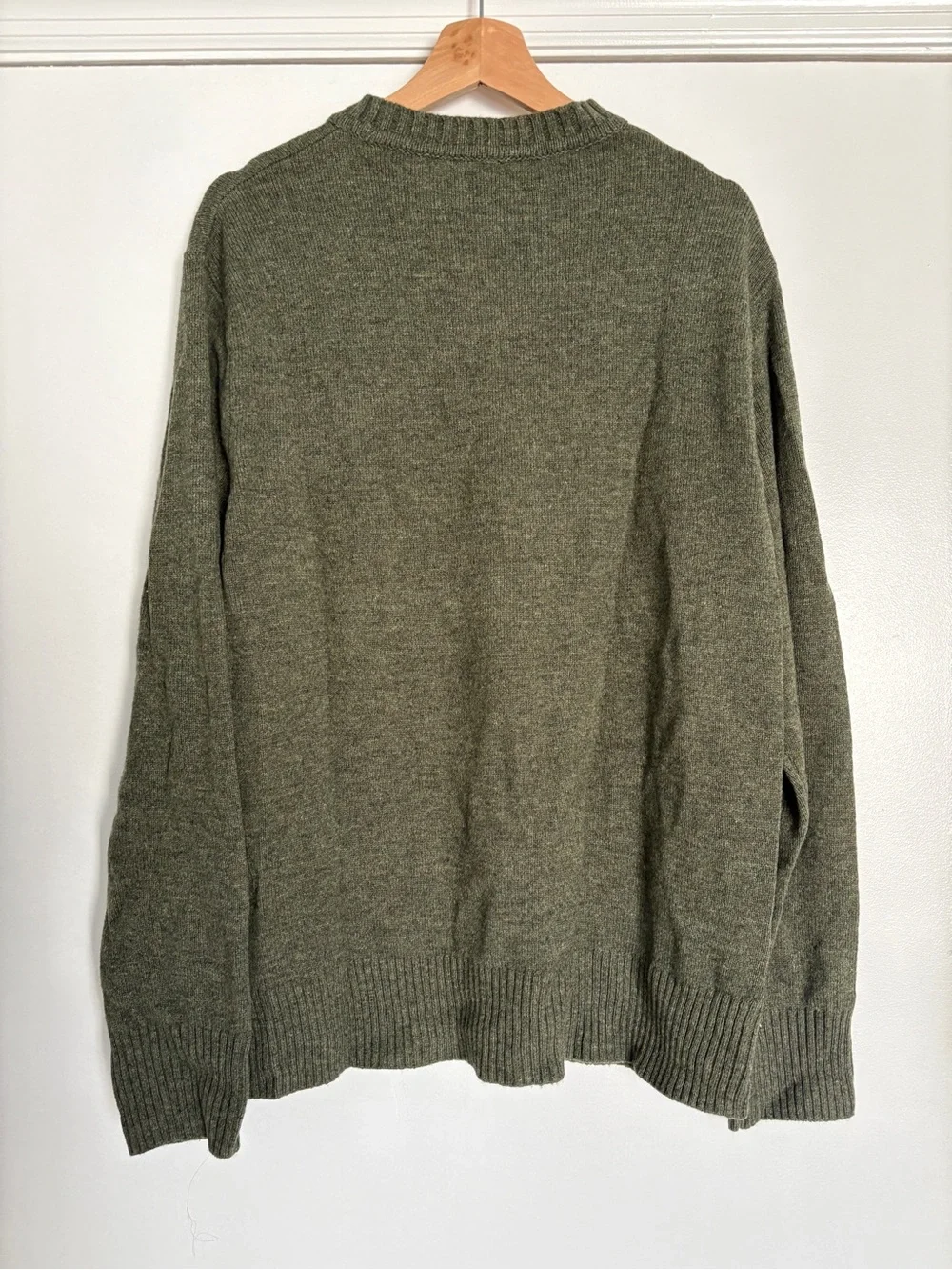 J. Crew Men's Olive Green Merino Wool Crewneck Sweater